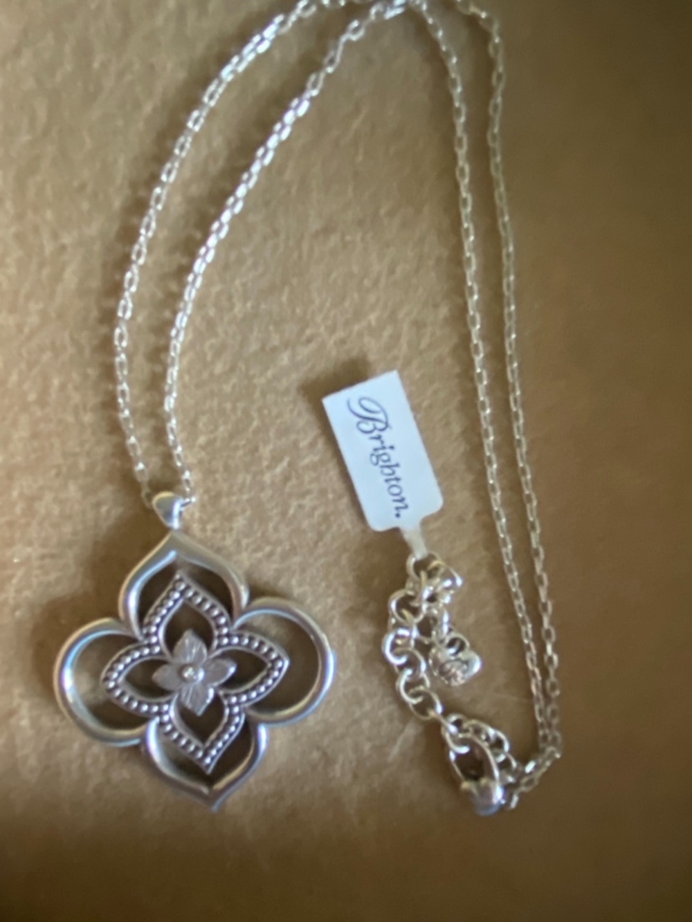 Brighton Silver Floral Quatrefoil Pendant Necklace